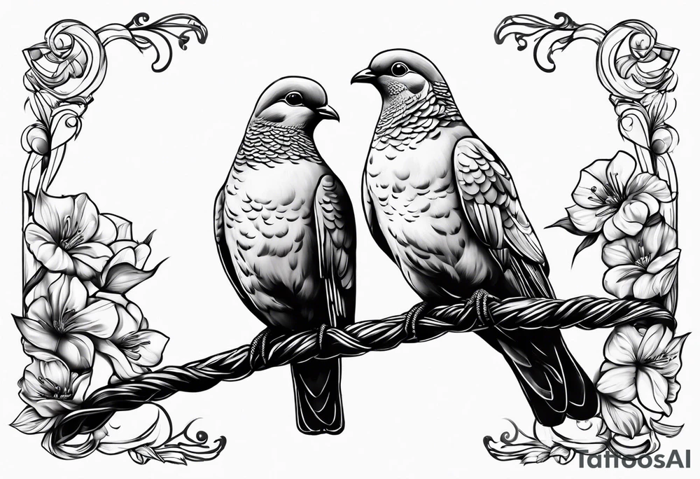 two doves sitting on a wire tattoo idea