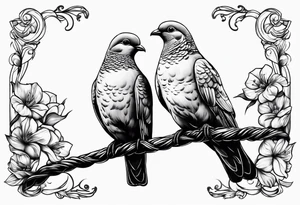two doves sitting on a wire tattoo idea