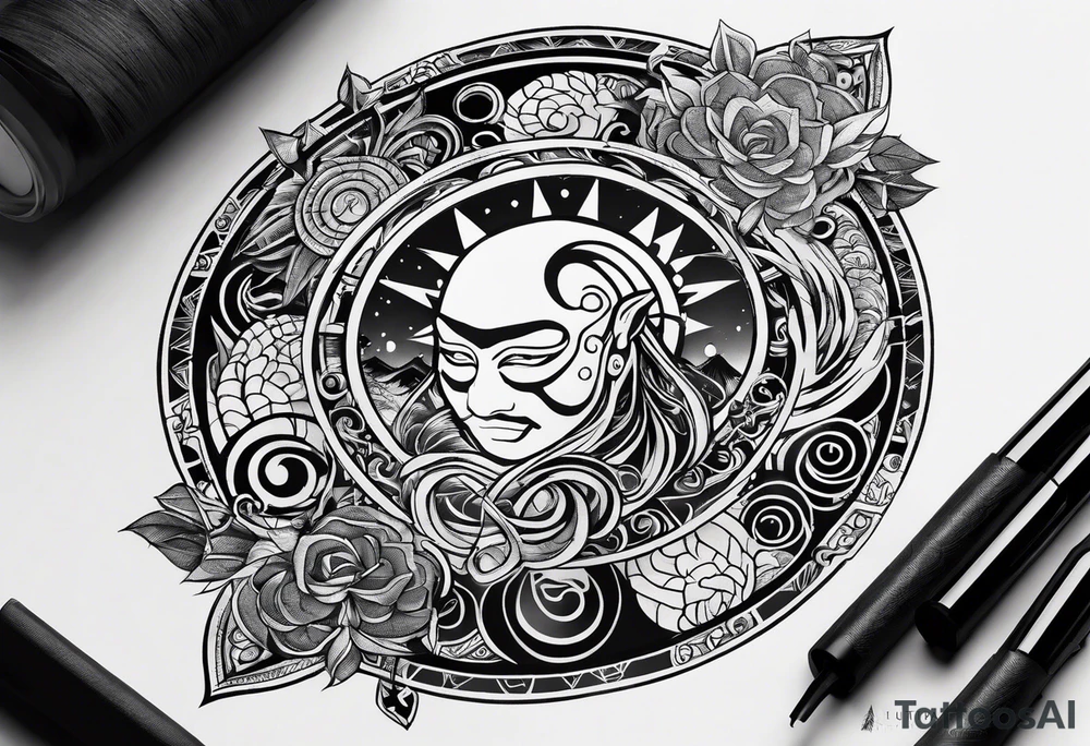 avatar the last airbender elements small forearm tattoo idea