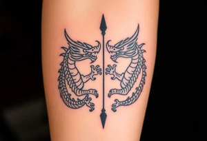 2 dragons symbolizing inner conflict tattoo idea