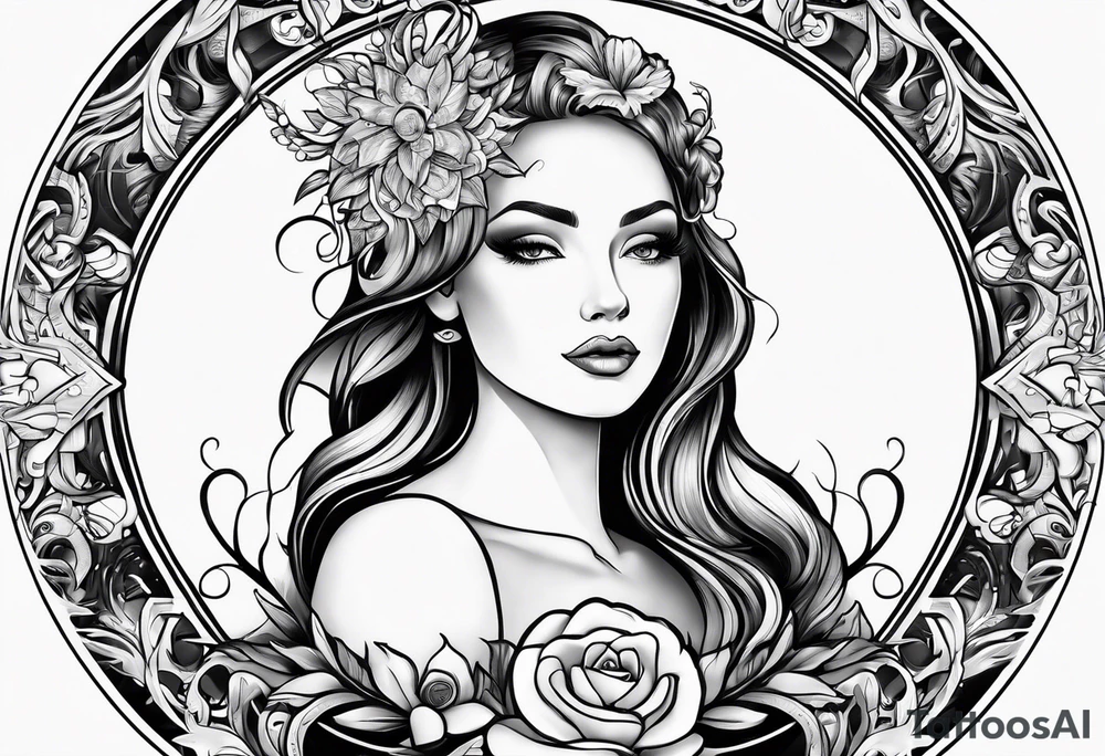 Black and white Florida tattoo for a Virgo mechanic tattoo idea
