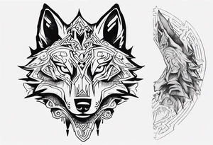 simple wolf head from zelda twilight princess tattoo idea