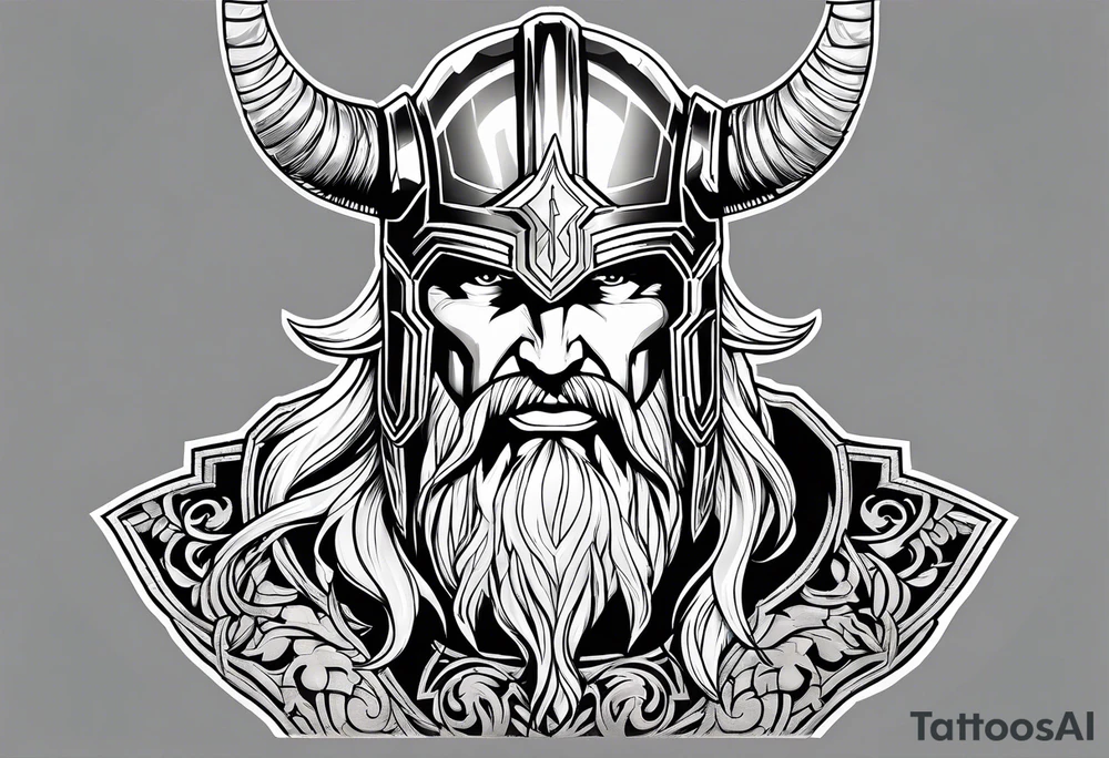 The Mighty Thor profile with mjolnir tattoo idea