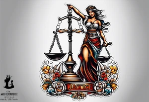 blind justice with a blade tattoo idea