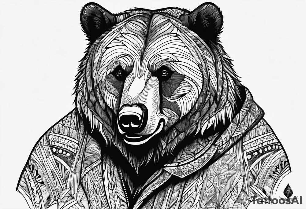 Large Grizzly Bear tattoo idea