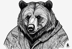 Large Grizzly Bear tattoo idea