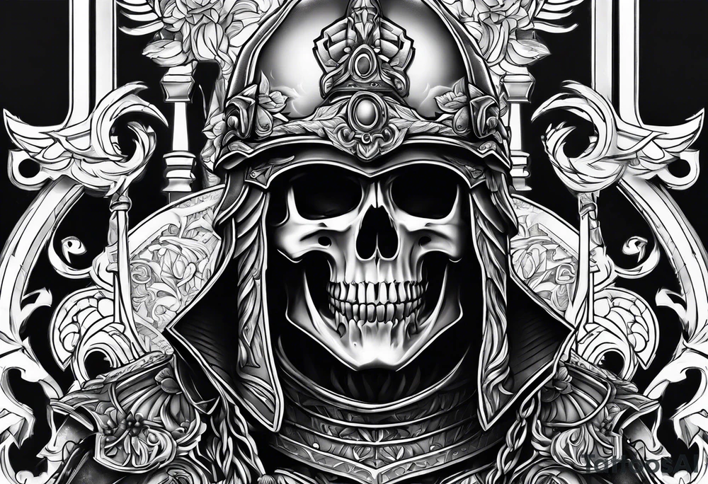 Roman soldier skeleton tattoo idea