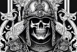 Roman soldier skeleton tattoo idea