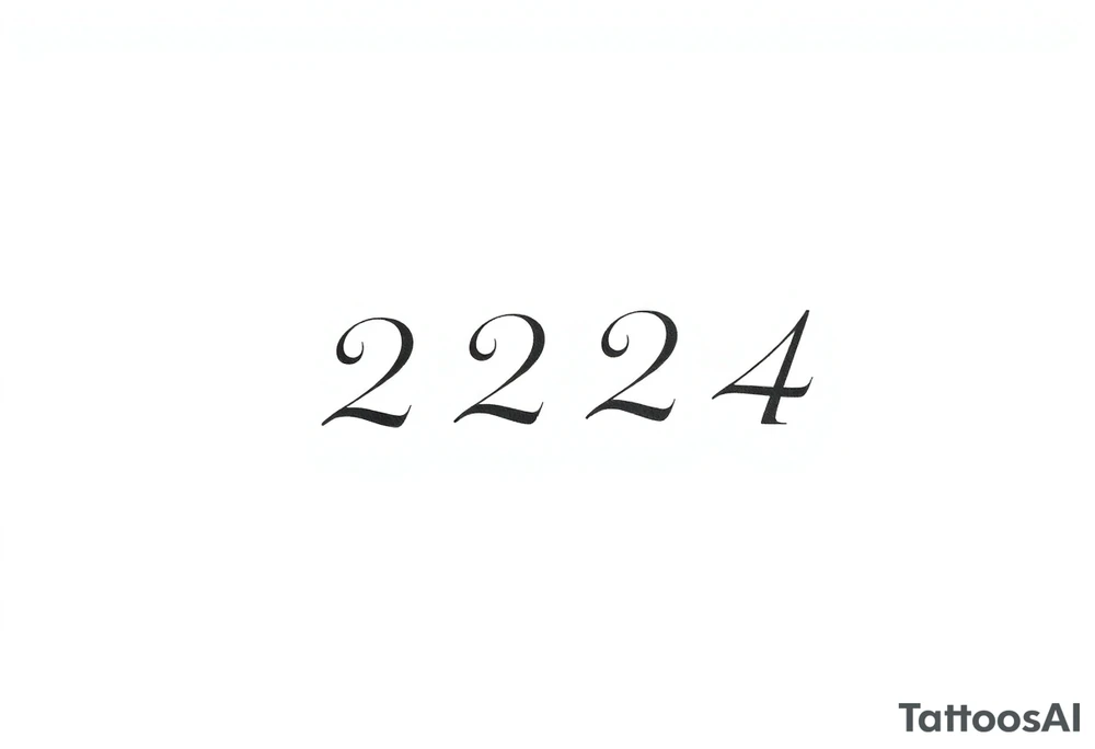 a tatto that says 224 in cyber font no decorations minimalist tattoo idea