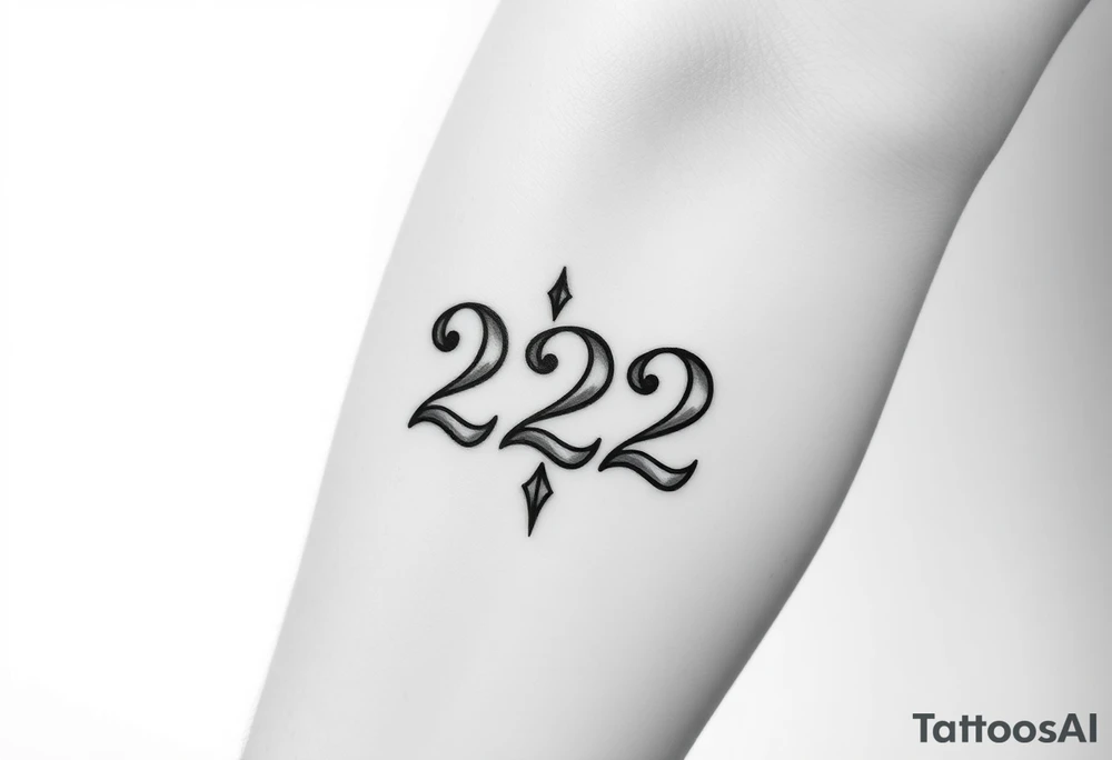 Number 222 tattoo idea