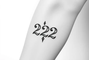 Number 222 tattoo idea