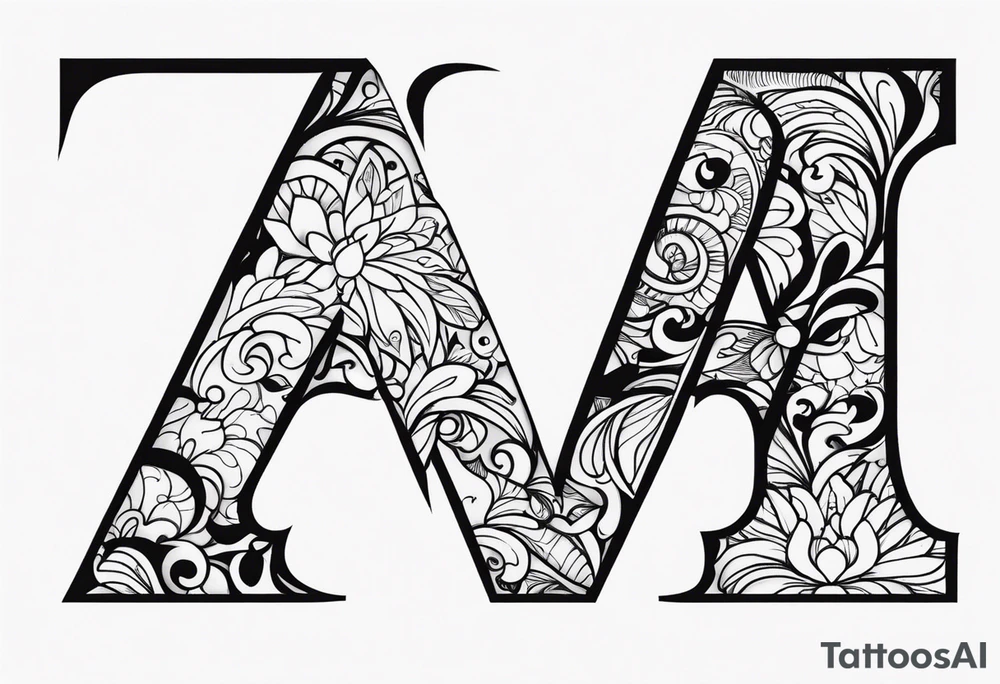 the letters A R tattoo idea