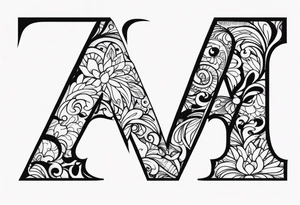 the letters A R tattoo idea