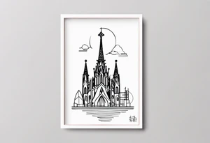 Simple design representing Barcelona tattoo idea