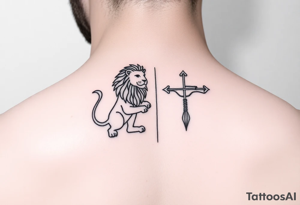 Leo zodiac sign and Sagittarius together tattoo idea