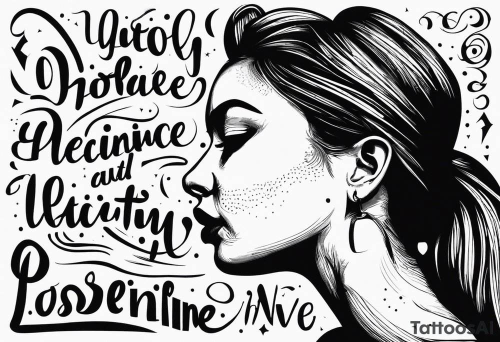 discipline and consistency words with a face tattoo idea