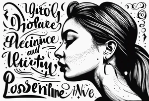 discipline and consistency words with a face tattoo idea