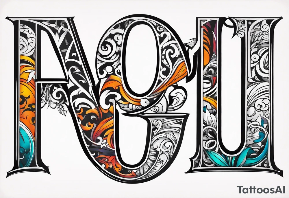 HD letter combined tattoo idea