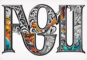 HD letter combined tattoo idea