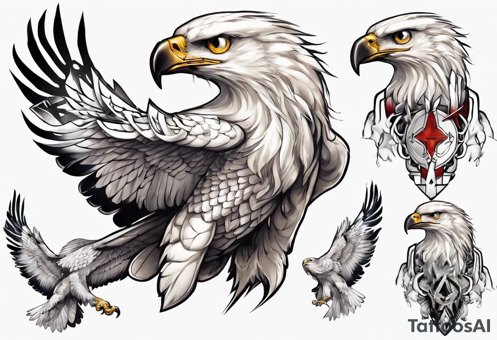 A white hawk as a warrior tattoo idea