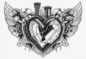 Mechanical Heart LOVE tattoo idea