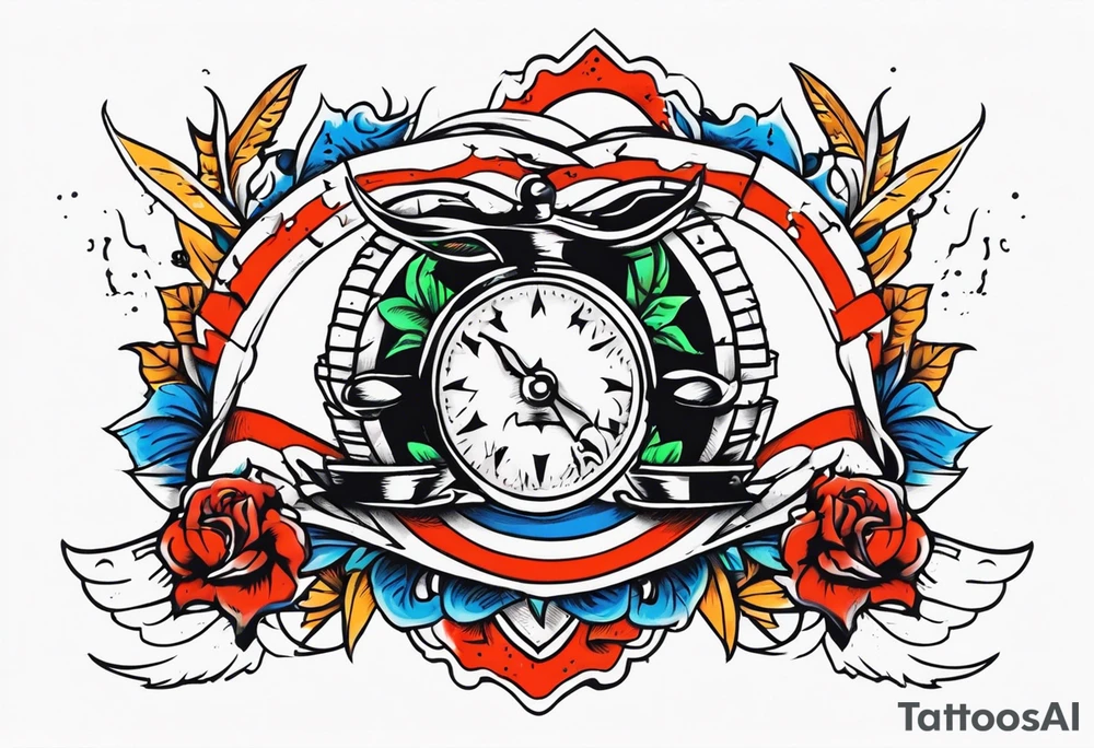 Old school prisoner of freedom tattoo idea
