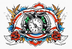 Old school prisoner of freedom tattoo idea