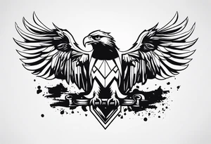 eagle trash polka tattoo idea