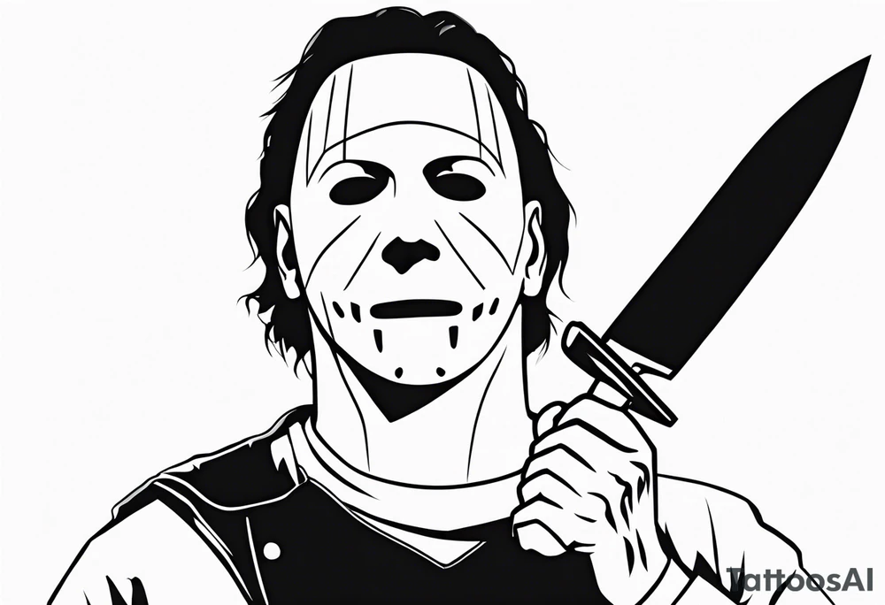 michael myers with a knife tattoo idea