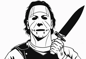 michael myers with a knife tattoo idea