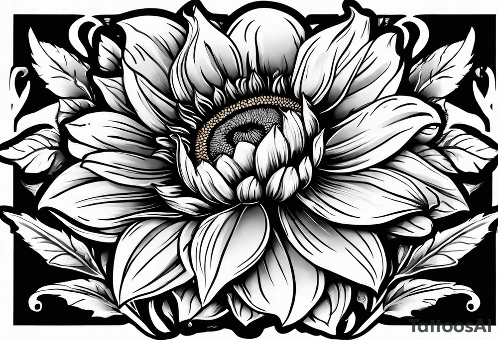 Flower fire an a sunflower tattoo idea