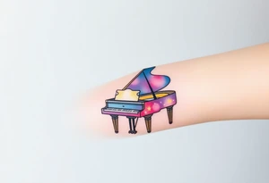 Grand piano under stars tattoo idea