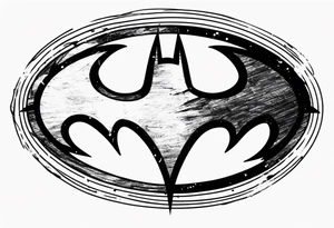 batman symbol grunge tattoo idea