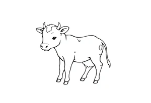 cute black and white baby cow tattoo idea