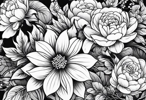 traditional Japanese flowers sleeve tattoo idea