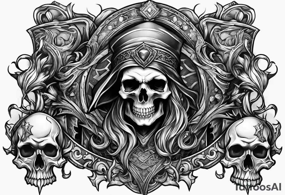 necromancer from diablo games tattoo idea