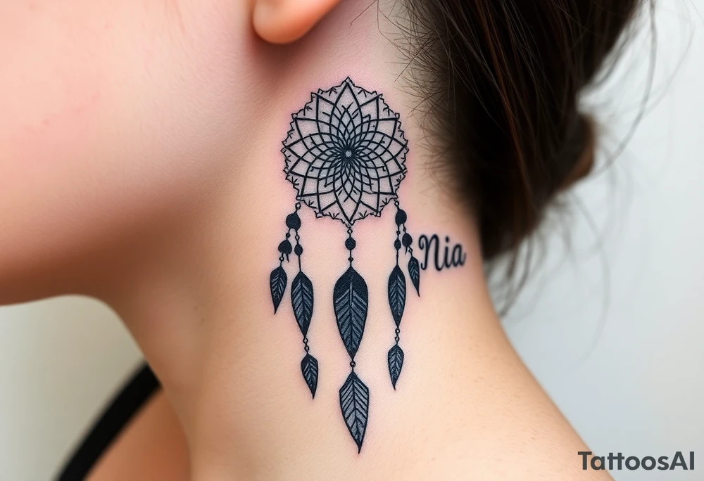 Name Nia with dreamcatcher tattoo idea