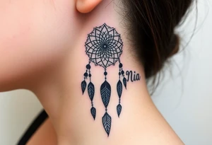 Name Nia with dreamcatcher tattoo idea