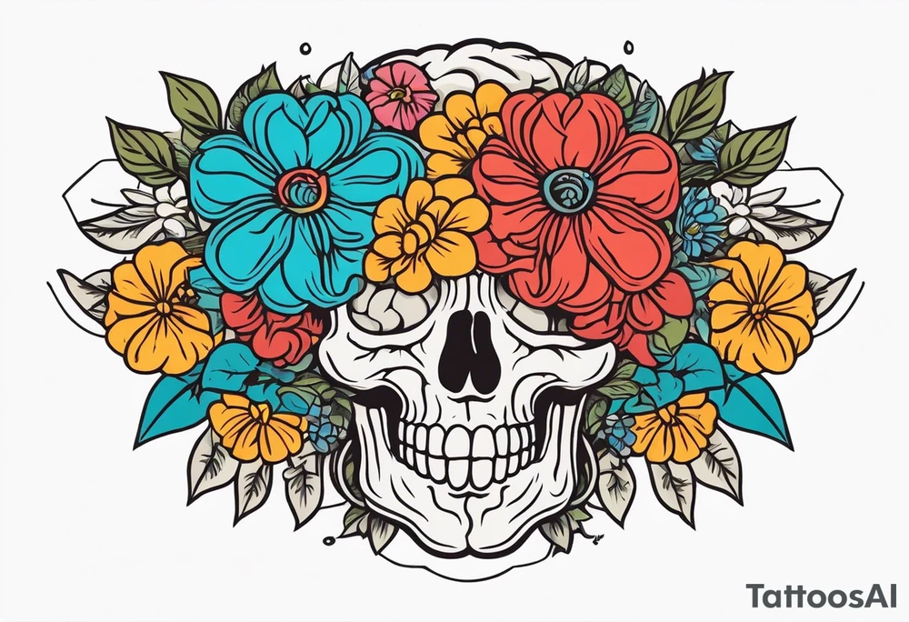 human brain
old school vintage simple traditional design surrounded by vintage flowers


bold color simple tattoo idea