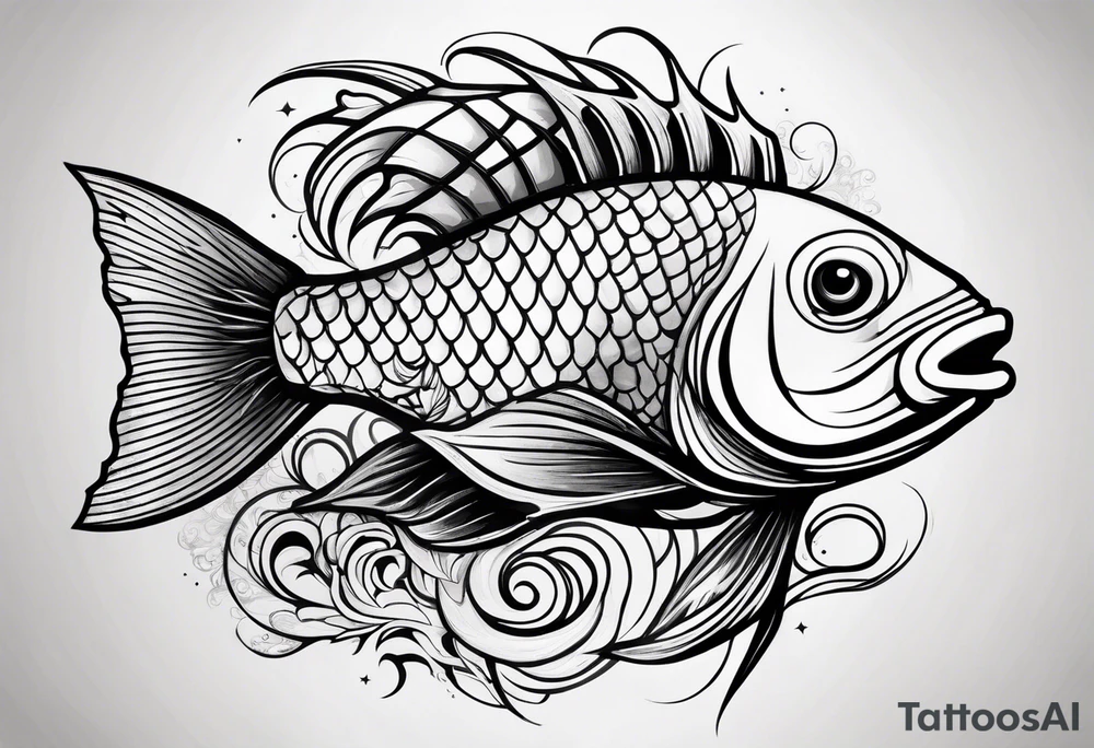 fish and goat tattoo idea