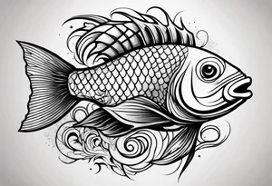 fish and goat tattoo idea