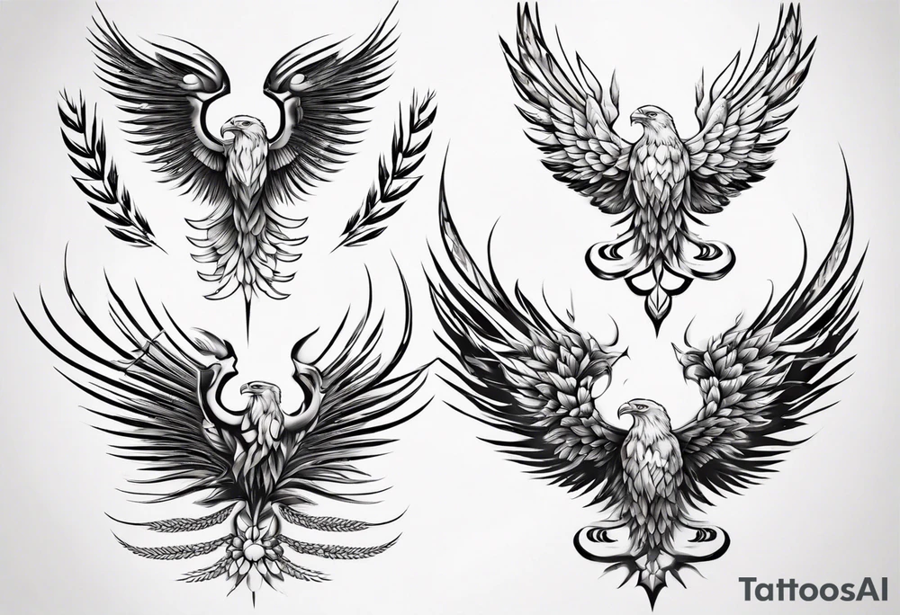 goddess wheat eagle tattoo idea