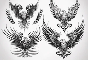 goddess wheat eagle tattoo idea