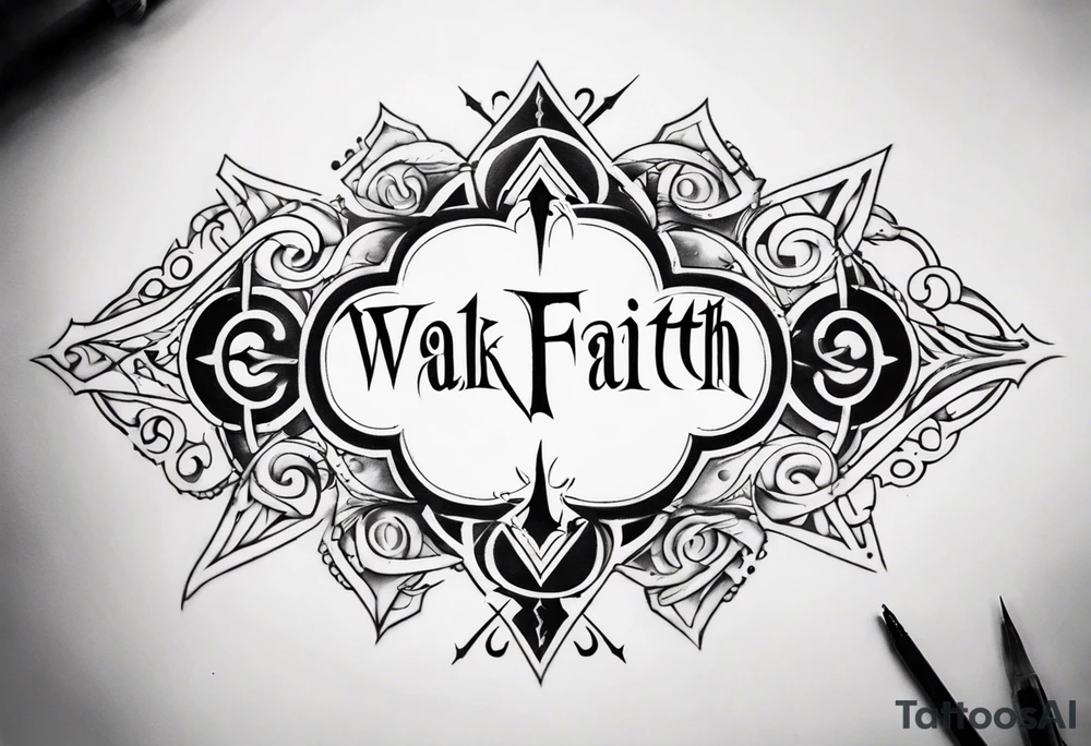 Horizontal inner bicep tattoo. “walk by faith, not by sight” modern tattoo tattoo idea