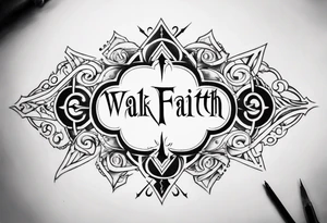 Horizontal inner bicep tattoo. “walk by faith, not by sight” modern tattoo tattoo idea