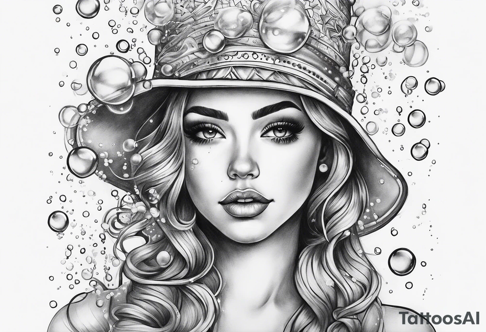 Bubbles with stars tattoo idea