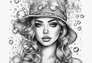 Bubbles with stars tattoo idea