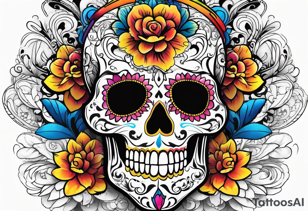 Sugar skull tattoo idea