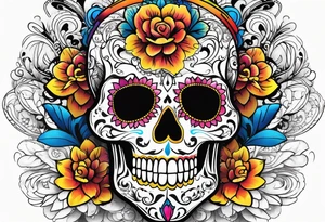 Sugar skull tattoo idea
