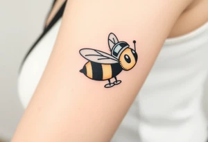 pilot bumble bee flying a commercial airplane tattoo idea